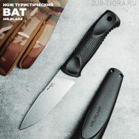 Нож туристический Bat Stonewash Black