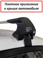 Багажник на крышу SsangYong Actyon II (без рейлингов, 2010-2023), ED Tana, с замком, серебристые крыловидные дуги