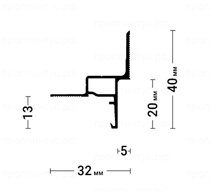 Теневой потолочный профиль Flexy GIPS EURO 03