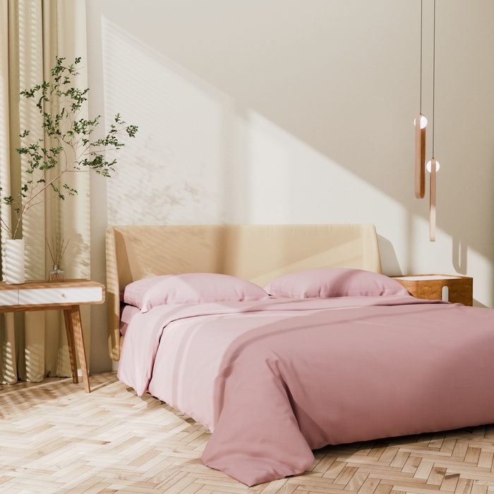 Постельное бельё Этель Евро Pink rose 200х215, 215х240, 50х70+3-2 шт, мако-сатин, 114г/м2