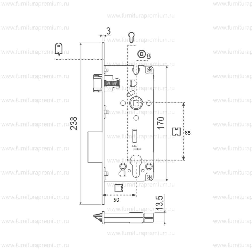 Замок AGB Sicurezza 2.0 (B80860.50) под цилиндр