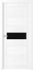 Межкомнатная Дверь Verda Велюкс 2 Ясень Сноу со Стеклом Лакобель Чёрный 2000х700мм (Полотно 1шт) / Верда.