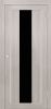 Межкомнатная Дверь Verda Y-2 Лиственница Белая со Стеклом Лакобель Чёрный 2000х800мм (Полотно+Коробка+5 Наличников) / Верда.