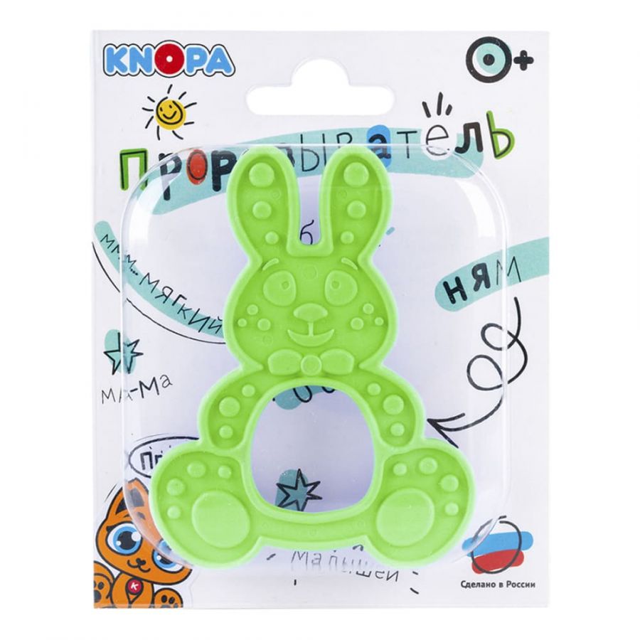 Массажёр для дёсен  (прорезыватель) «Зайка» КНОПА