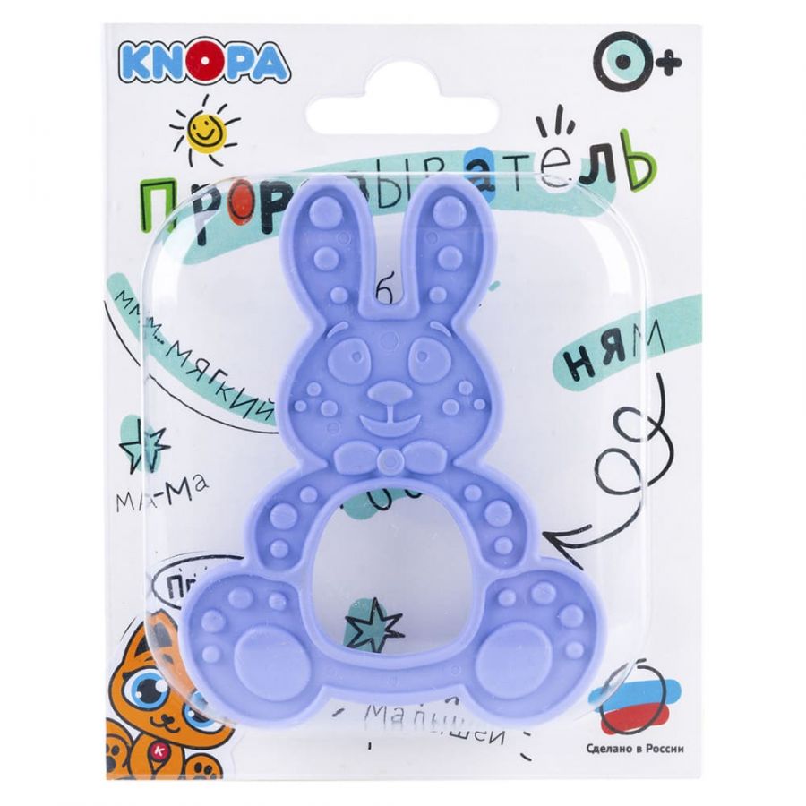 Массажёр для дёсен  (прорезыватель) «Зайка» КНОПА