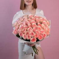 Розовая роза от 9 шт в упаковке (60см, Эквадор)