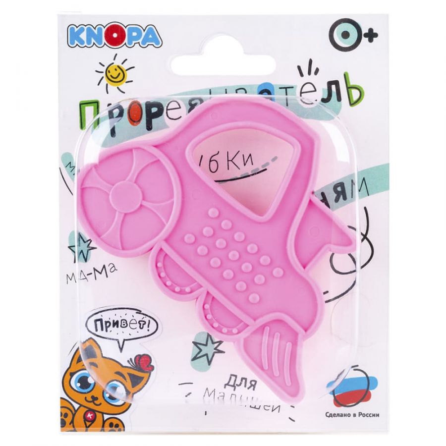 Массажёр для дёсен  (прорезыватель) «Паровозик»  КНОПА