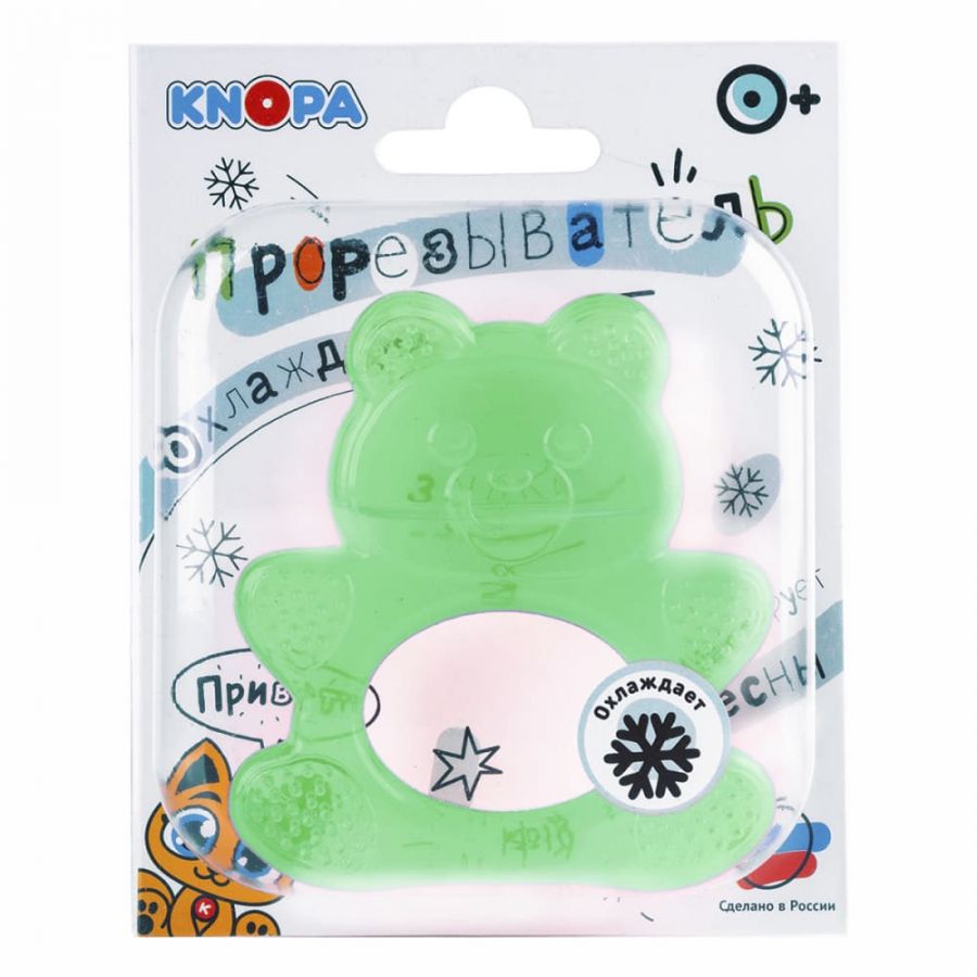 Массажёр для дёсен охлаждающий  (прорезыватель) «Мишка»  КНОПА