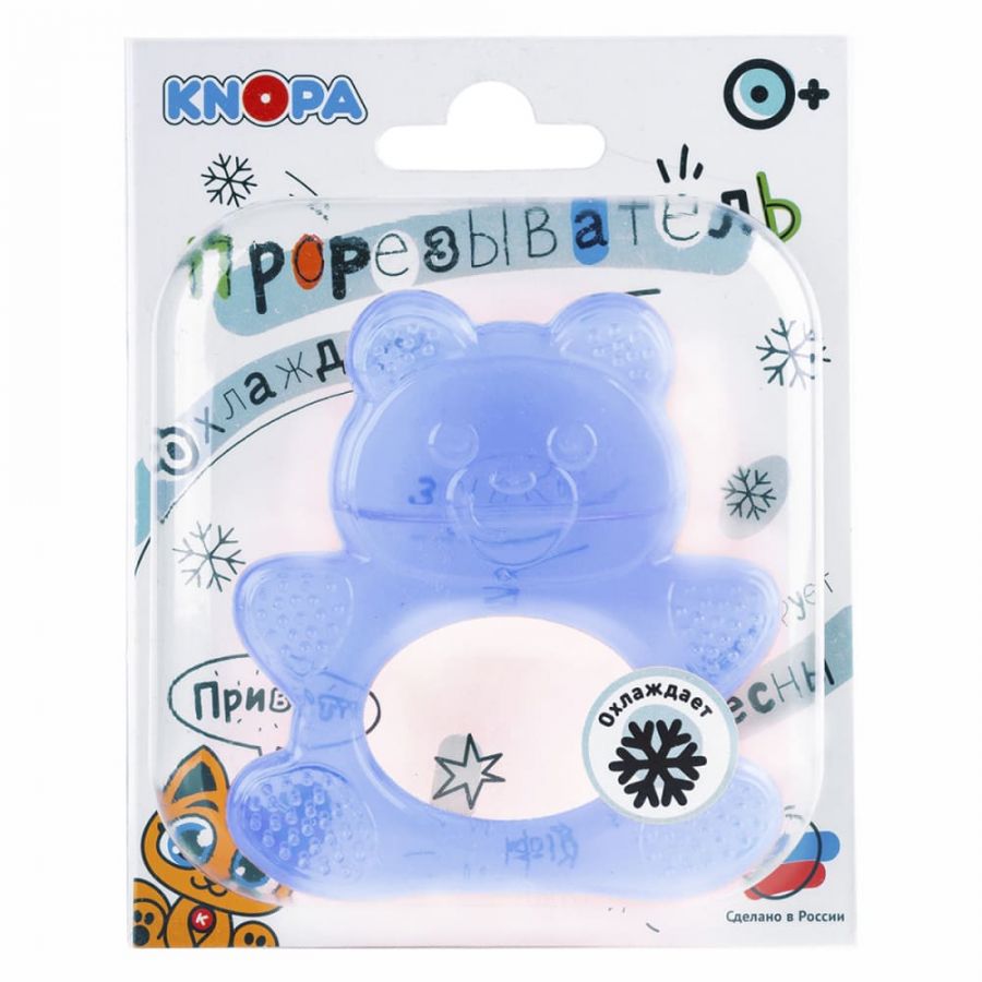 Массажёр для дёсен охлаждающий  (прорезыватель) «Мишка»  КНОПА