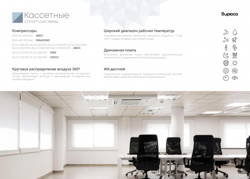 Кассетная сплит-система BLCA-H60/5R3 Бирюса