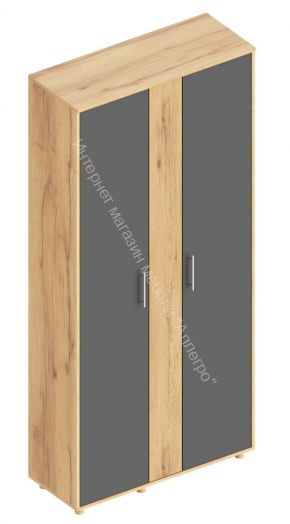 Шкаф 3-х створчатый "Граф" Тёмно серый/Дуб золотистый