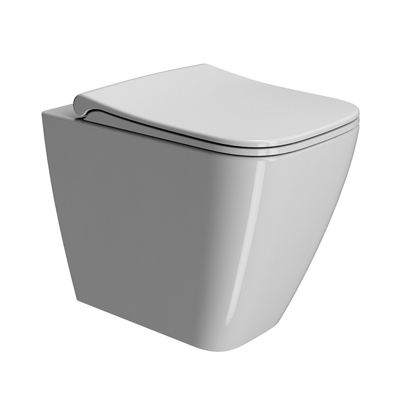 Изображение Унитаз безободковый приставной GSI NUBES 961011 350 мм х 520 мм, без крепления, белый глянцевый