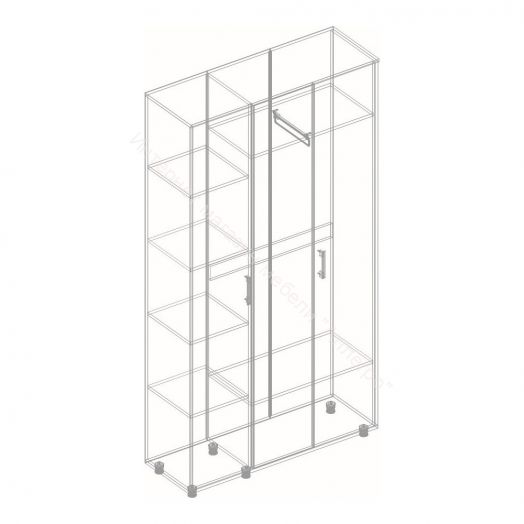 Шкаф 3-х створчатый "Граф" с зеркалом Перламутр/Дуб баррик