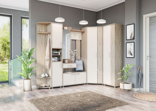 Шкаф 3-х створчатый "Граф" с зеркалом Тёмно серый/Дуб золотистый