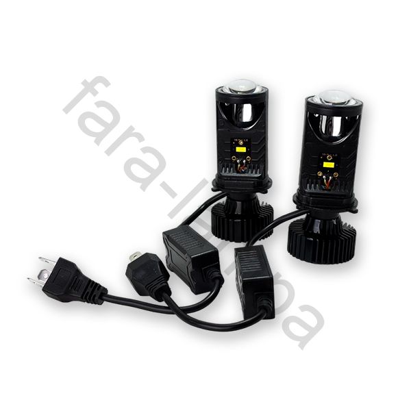 Светодиодные лампочки с линзами в фары H4