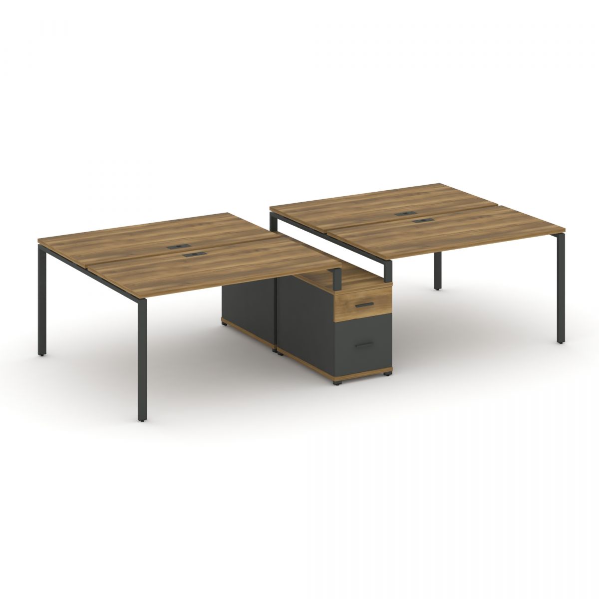 Concept Рабочая станция 4 места с двухсторонней опорной тумбой CN.DRS-316   3072х1480х750