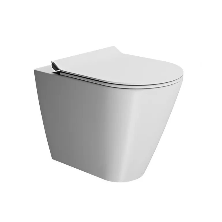 Унитаз безободковый приставной GSI KUBE X 941009 360 мм х 550 мм, без крепления, белый матовый