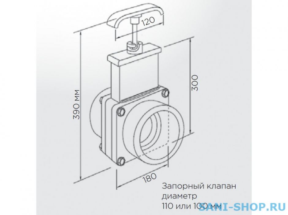 Шиберная задвижка Vanne SFA DN 100/110 VANNEDN100 ФОТО