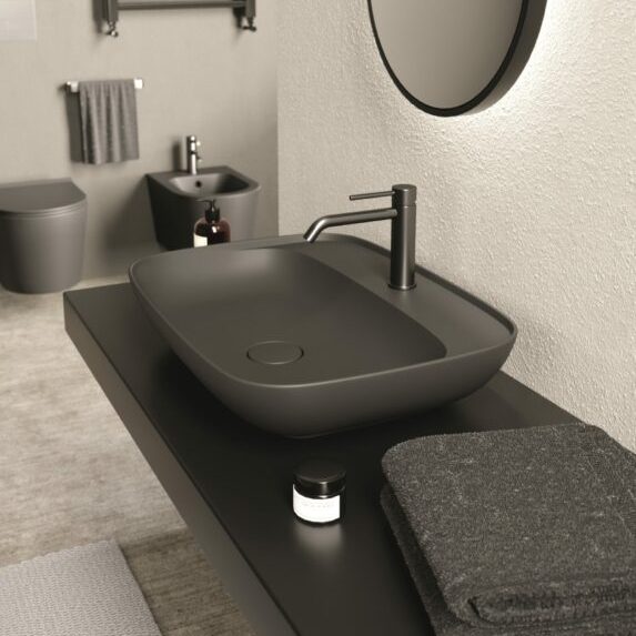 Изображение Раковина накладная Alice Form Rectangular 60x45хВ12 Plan с отверстием под смеситель 22470191