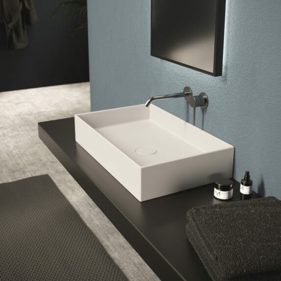 Изображение Раковина накладная Alice Hide 60x37хВ12 Plan без отверстия под смеситель 31130101