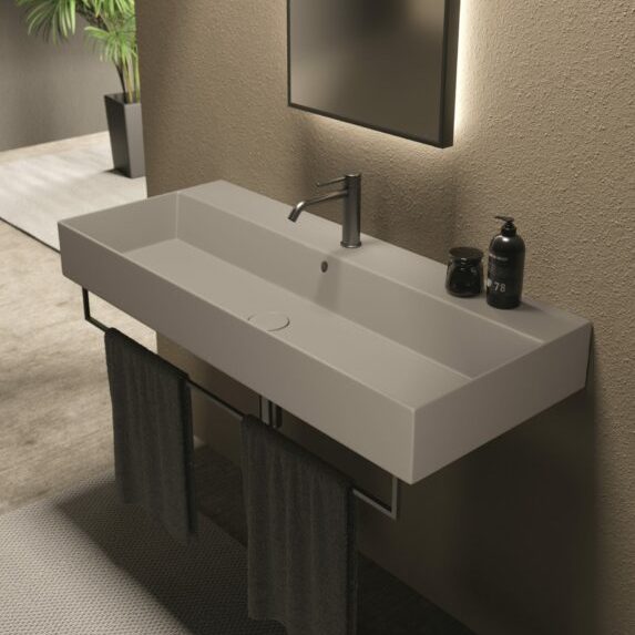 Изображение Раковина накладная/подвесная Alice Spy Plan 101x46хВ13,5 с отверстием под смеситель 34350101