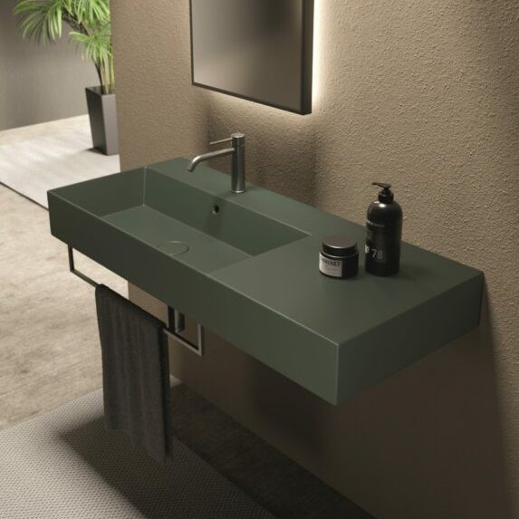 Изображение Раковина накладная/подвесная Alice Spy Plan 101x46хВ13,5 с отверстием под смеситель 34360101