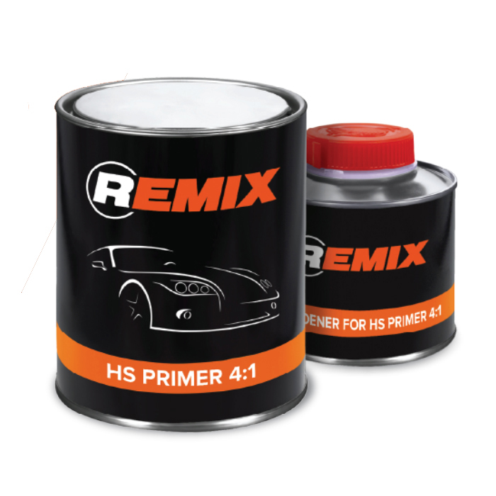 Remix Комплект грунт акриловый 2К HS 4:1 + 2К отвердитель, цвет серый, объем 800мл. + 200мл.