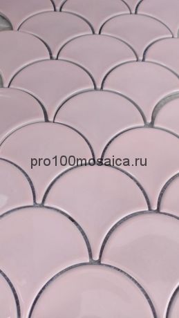 PINK SCALES Плитка мозаика чешуйки розовая керамика RUSTIC, 259*279*6 (ORRO Mosaic)