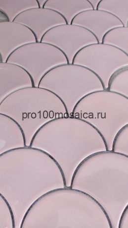 PINK SCALES Плитка мозаика чешуйки розовая керамика RUSTIC, 259*279*6 (ORRO Mosaic)