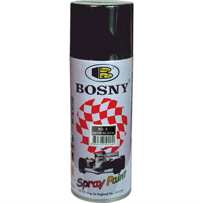 Bosny Акриловая аэрозольная краска RAL Professional, название цвета "Черный", полуматовая, RAL 9005, объем 520мл.