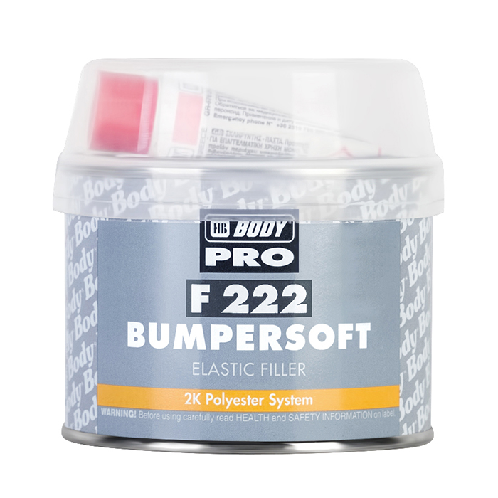 HB Body Шпатлевка PRO F222 BUMPERSOFT для пластика, название цвета "Черный", объем 250гр.