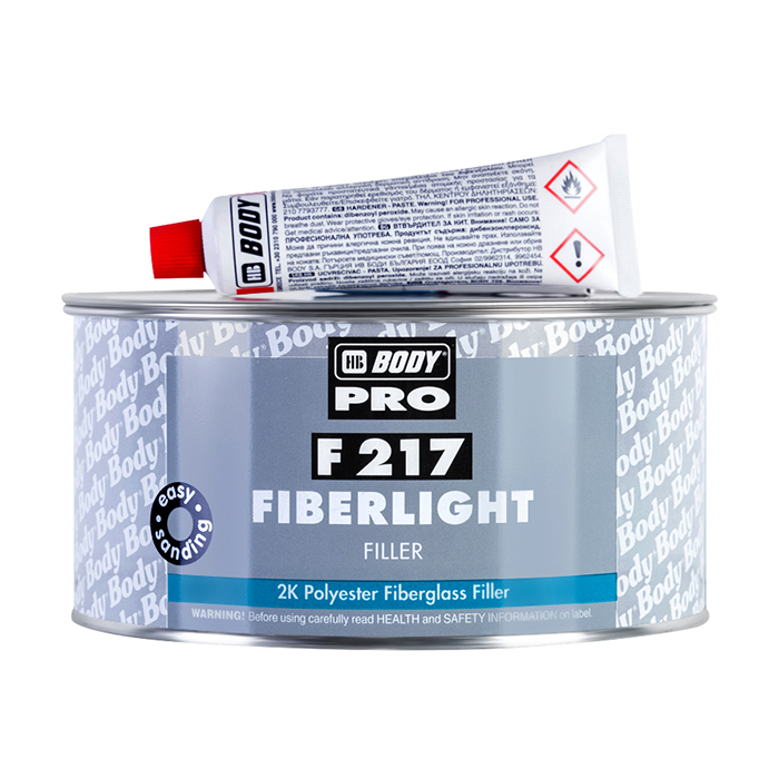 HB Body Шпатлевка PRO F217 FIBERLIGHT облегченная наполняющая, название цвета "Зеленый", объем 500мл.