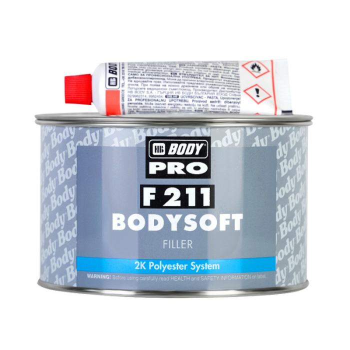 HB Body Soft Шпатлевка BODY PRO F211 SOFT наполняющая, название цвета "Светло-желтый", объем 5кг.