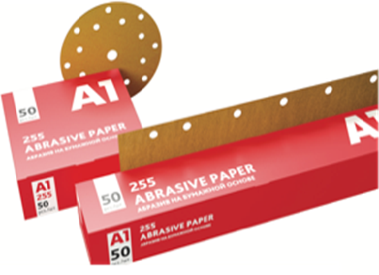 А1 255 Абразив на бумажной основе в кругах 15 отверстий, 150мм., P320, (упаковка 50 шт.)