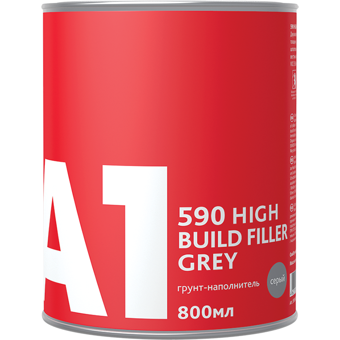 A1 590 HB FILLER WHITE Грунт наполнитель толстослойный в комплекте с отвердителем, белый, объем 800мл. + 200мл.