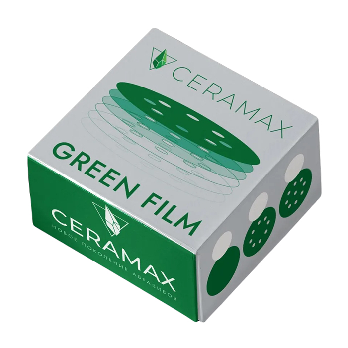Ceramax Шлифовальный диск Green Film, 150мм., 15 отв., P80, в упаковке 50шт.