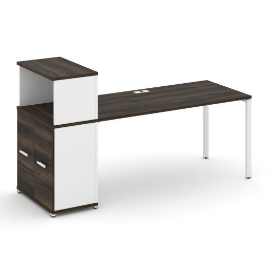 Concept Стол рабочий с опорным распаш. шкафом с надставкой низ. CN.SP-228   2000х720х1140