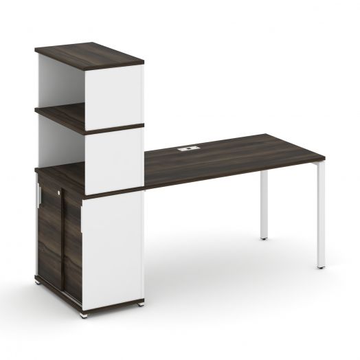 Concept Стол рабочий с опорным шкафом-купе с надставкой выс. CN.SP-243   1800х720х1530