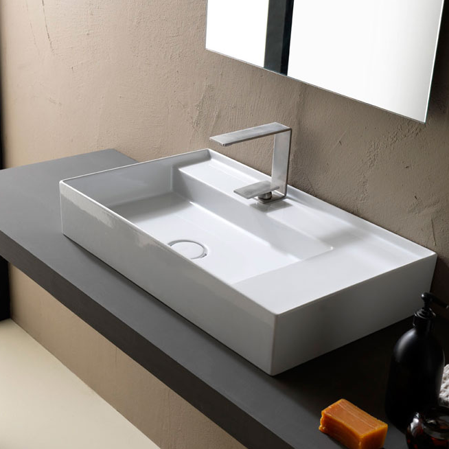 Изображение Раковина накладная Alice Hide 65x40хВ12 без отверстия под смеситель 31110101N