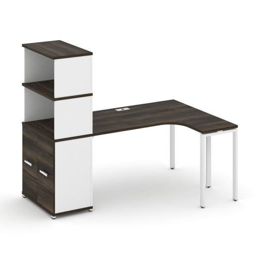 Concept Стол эргономичный с опорным распаш. шкафом с надставкой выс. CN.SA-215   1800х1180х1530