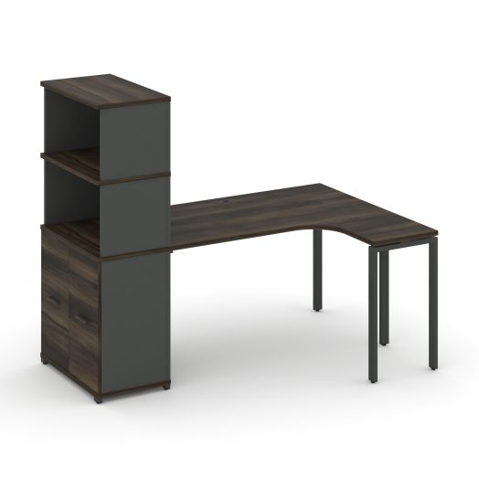 Concept Стол эргономичный с опорным распаш. шкафом с надставкой выс. CN.SA-216  2000х1180х1530