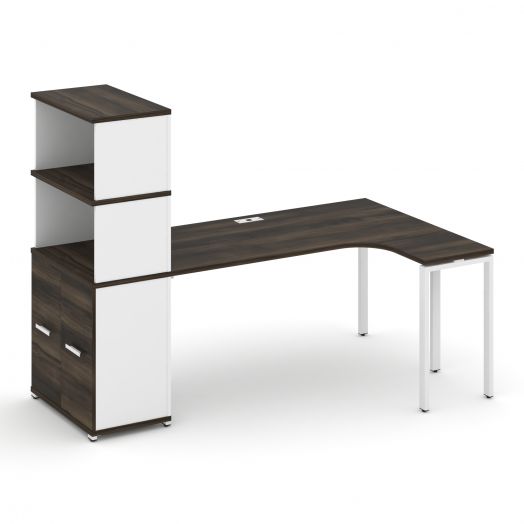 Concept Стол эргономичный с опорным распаш. шкафом с надставкой выс. CN.SA-216   2000х1180х1530