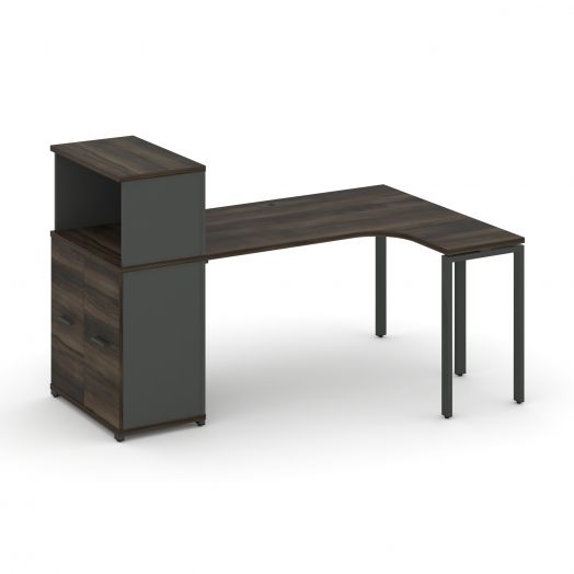 Concept Стол эргономичный с опорным распаш. шкафом с надставкой низ. CN.SA-214  2000х1180х1140
