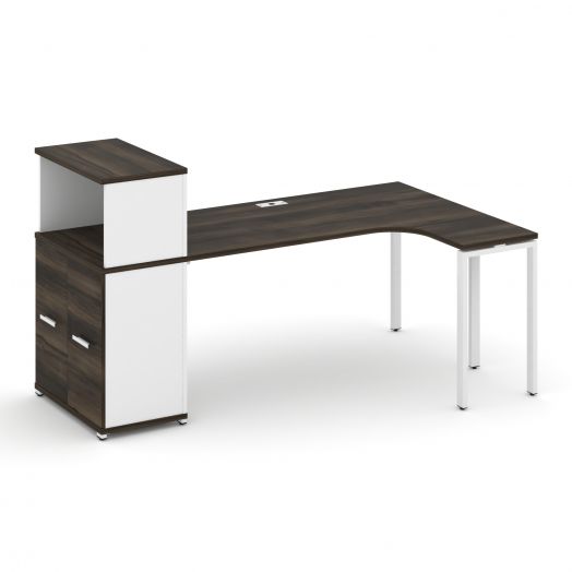 Concept Стол эргономичный с опорным распаш. шкафом с надставкой низ. CN.SA-214   2000х1180х1140