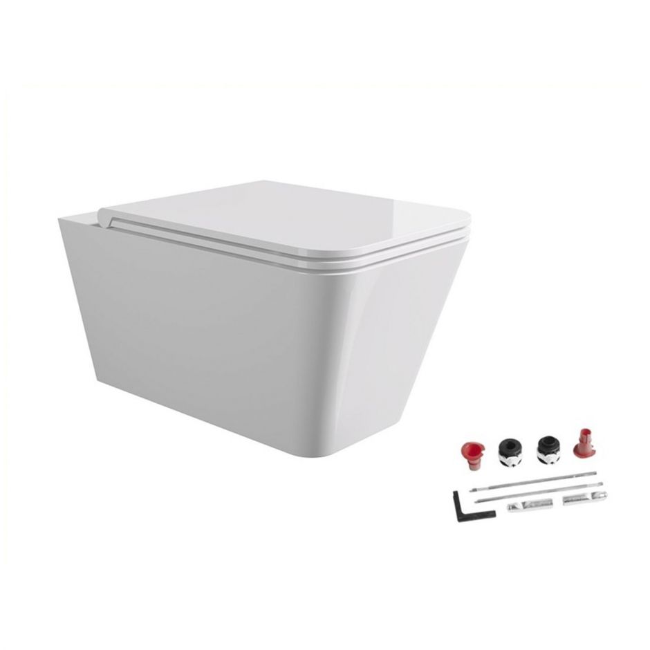 Изображение Подвесной унитаз Alice Hide Round безободковый с сиденьем и крышкой с микролифтом с набором для крепления 31210101SET