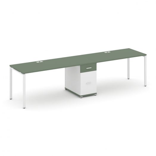 Concept Рабочая станция 2 места с 1 опорной тумбой CN.ORS-405   2380х720х750