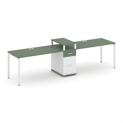 Concept Рабочая станция 2 места с 1 опорной тумбой CN.ORS-423   3180х720х917