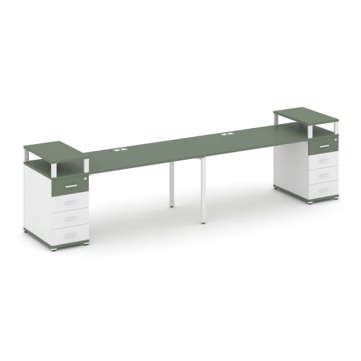 Concept Рабочая станция 2 места с 2 опорными тумбами CN.ORS-426   3200х720х917