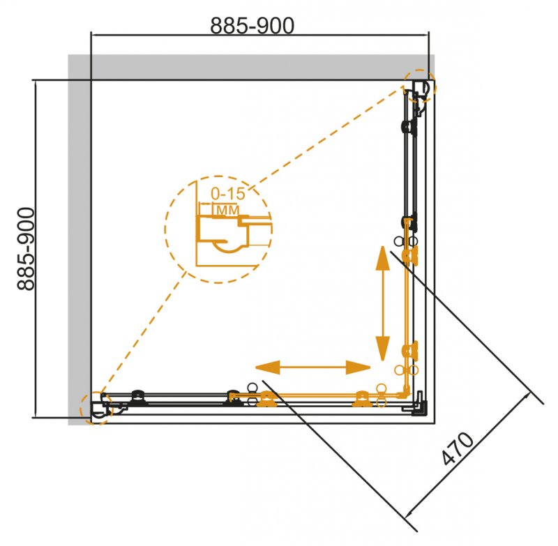 Душевой уголок Cezares Giubileo-A-2 80х80 см ФОТО