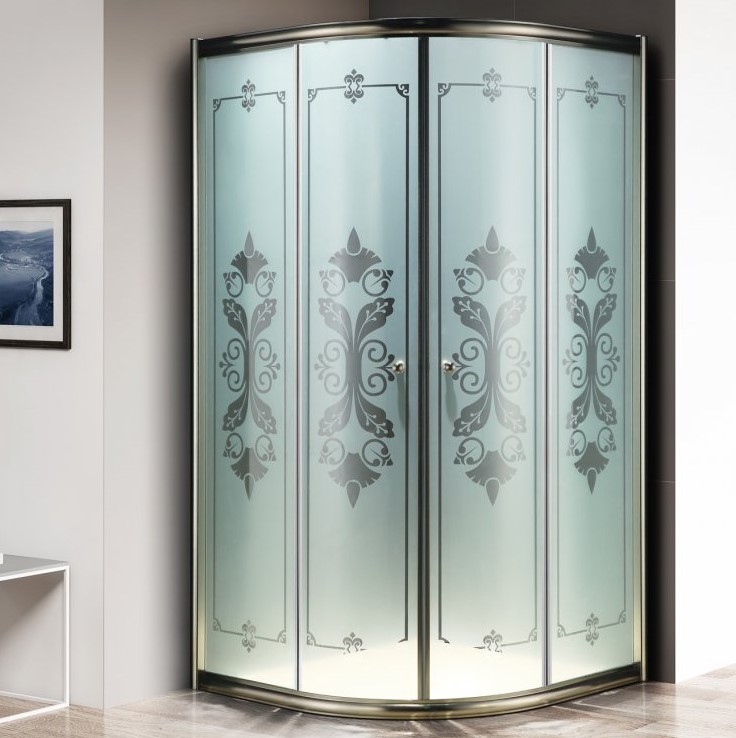 Изображение Душевой уголок Cezares Giubileo-R-2 100x100 профиль золото 90х90 см